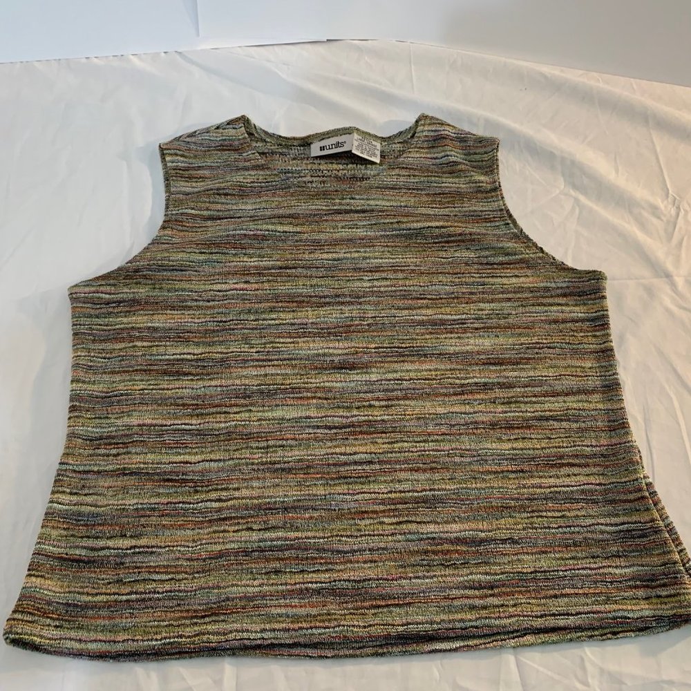 Units Petite Multicolored Sleeveless Shell Size LP